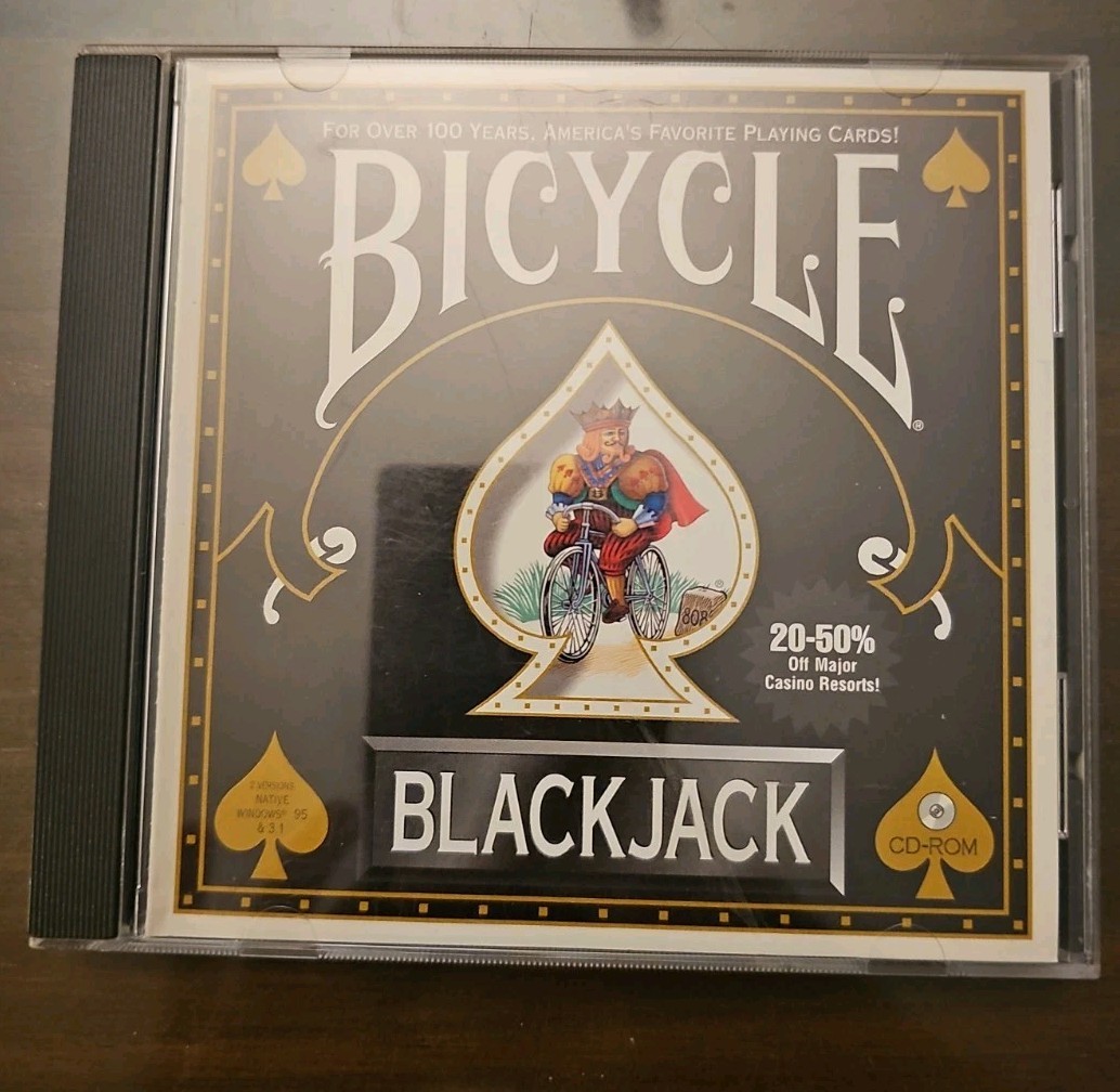 Bicycle BlackJack CD-ROM Vintage Computer Casino Card game Microsoft windows 95
