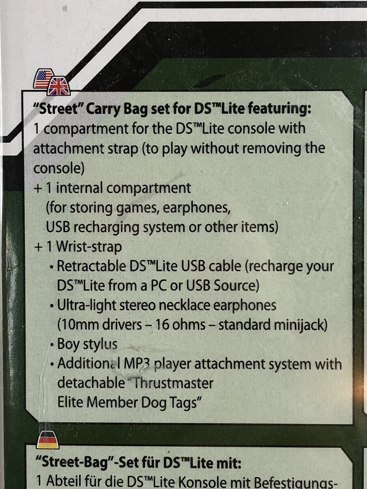Thrustmaster T-Pack 2 Only For The Boys Nintendo DS Lite Travel Case Kit Street