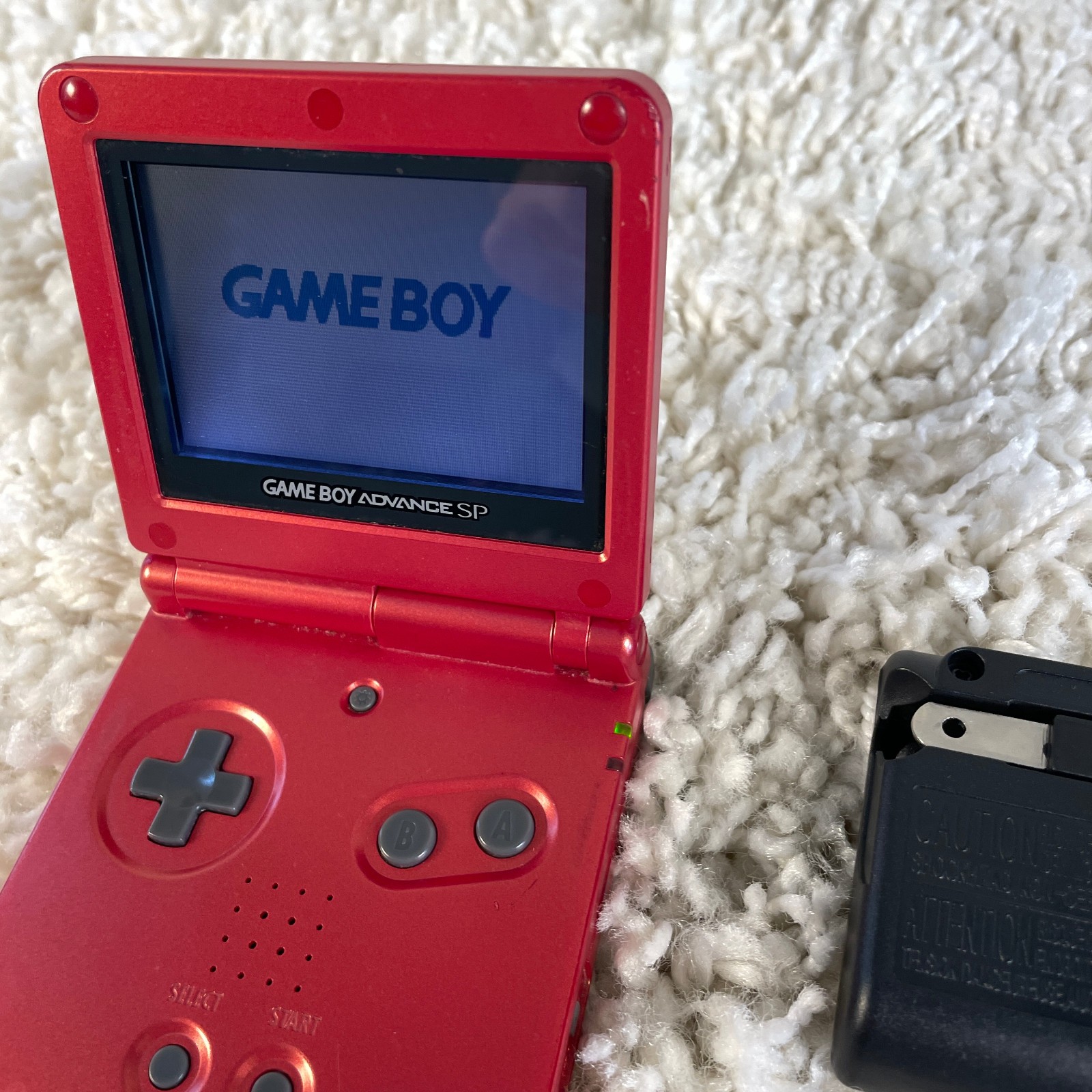 Nintendo Gameboy Advance GBA SP Handheld System Console Flame Red Model AGS-001