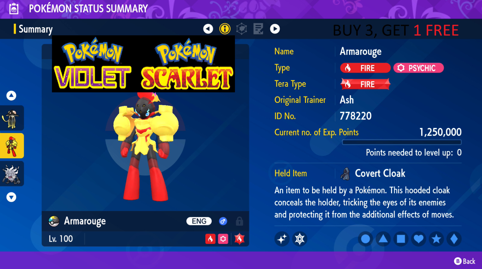 ARMAROUGE SHINY 6IV BATTLE READY – Pokemon Scarlet And Violet