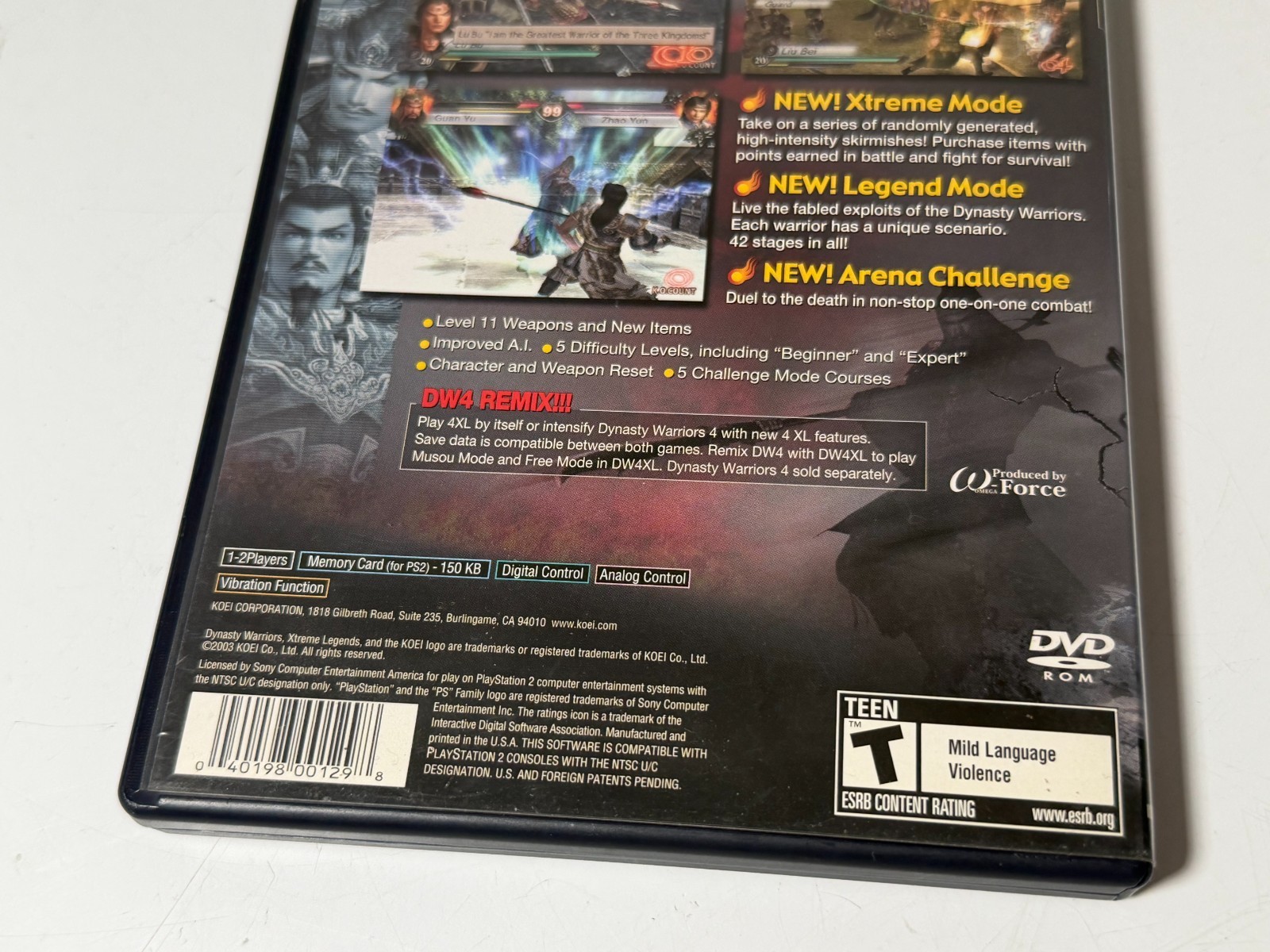 Dynasty Warriors 4: Xtreme Legends (Playstation 2 PS2) Complete CIB! Tested!