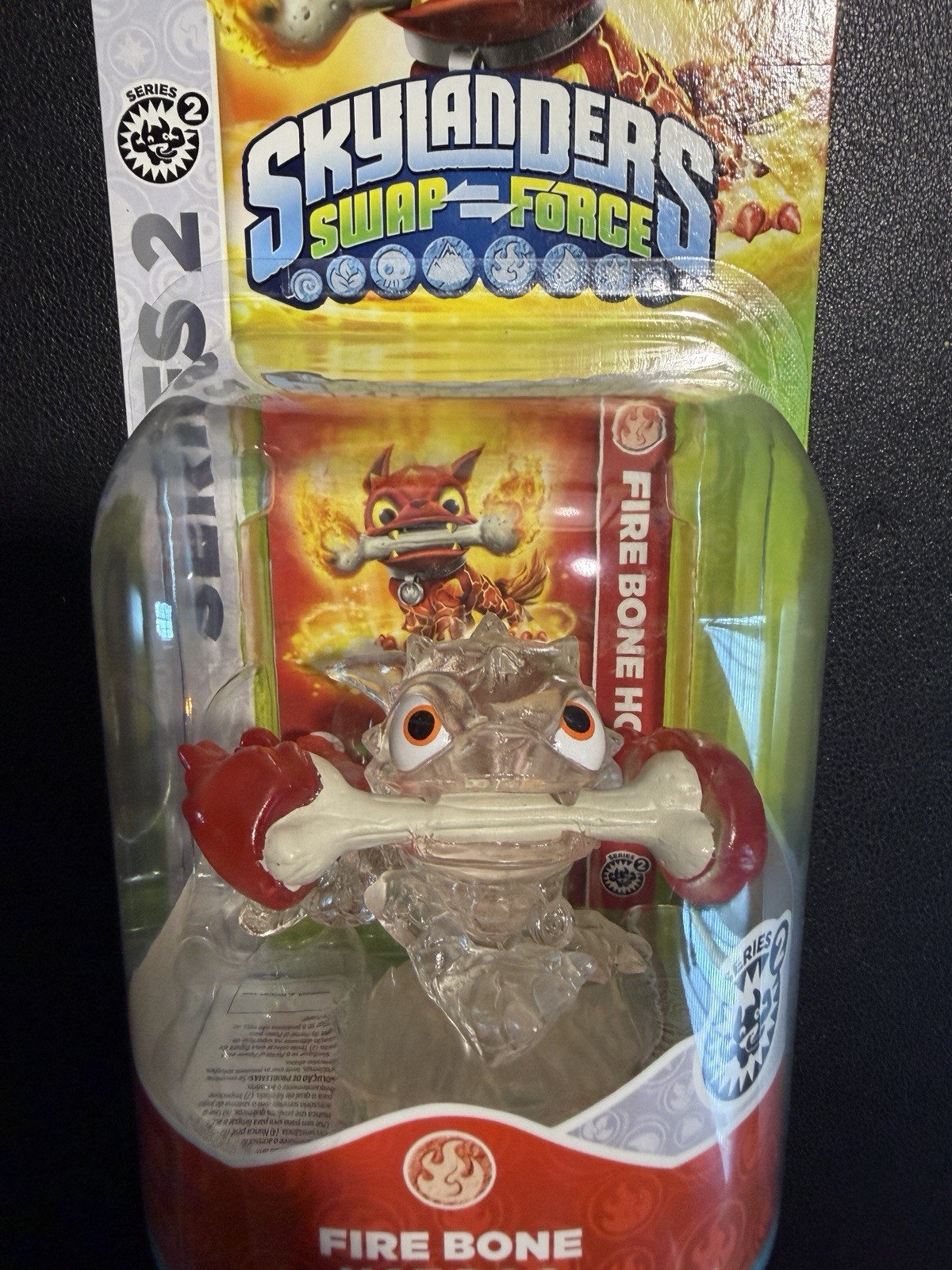 Skylanders Swap Force Crystal Clear Fire Bone Hot Dog Red Chase Variant – New