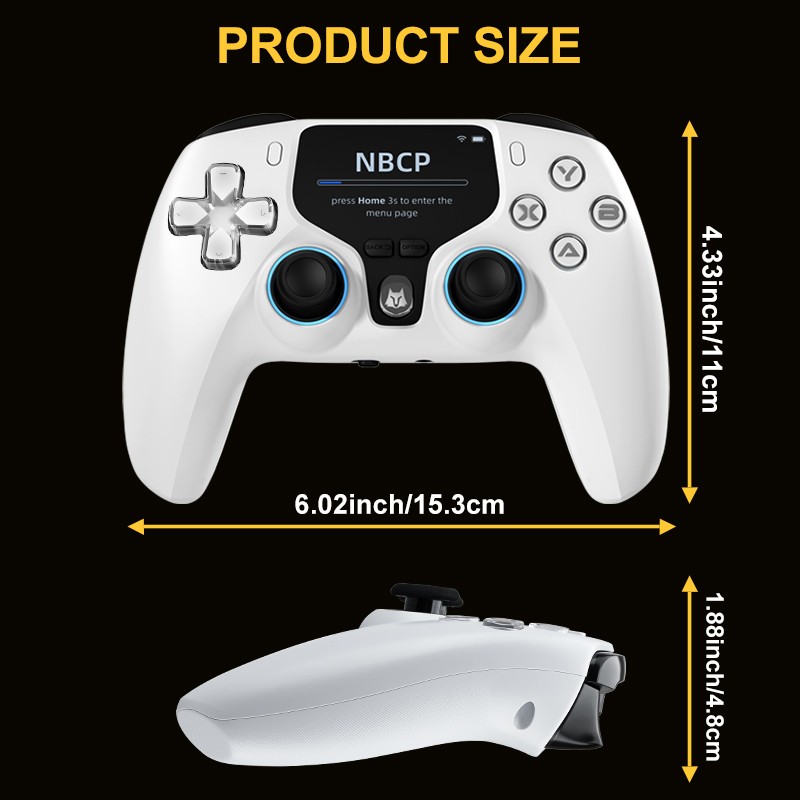 Wireless Gaming Controller with Interactive Screen for PC/P3/Switch/Android