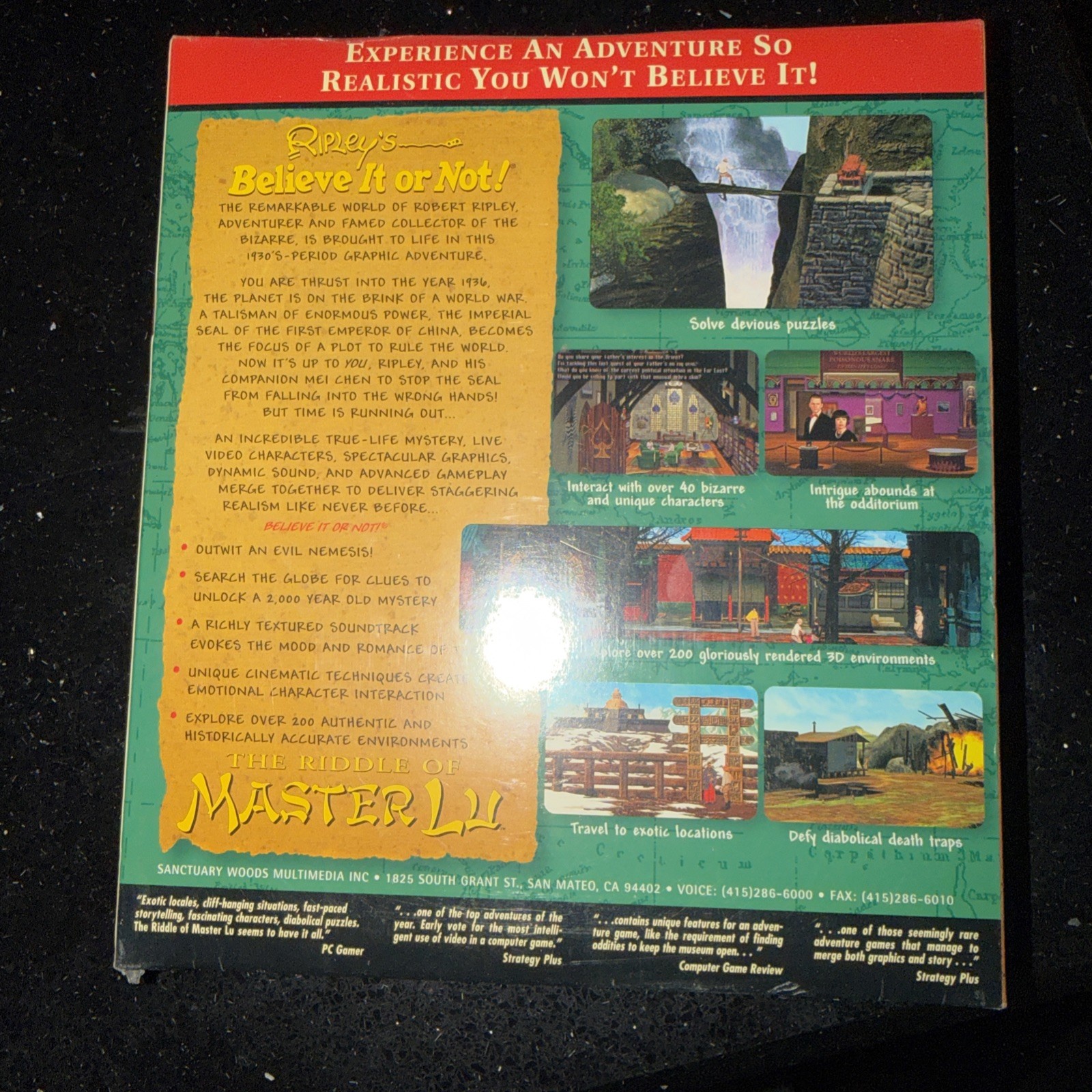 Ripley’s Believe it or Not The Riddle of Master Lu (PC, 1995) New Sealed