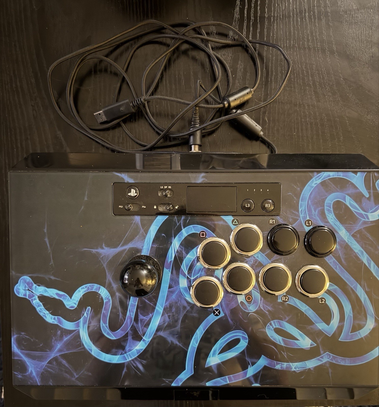 Razer Panthera Fighting Stick Arcade Pad PS4/PS3 Wired USB Controller Black/Blue