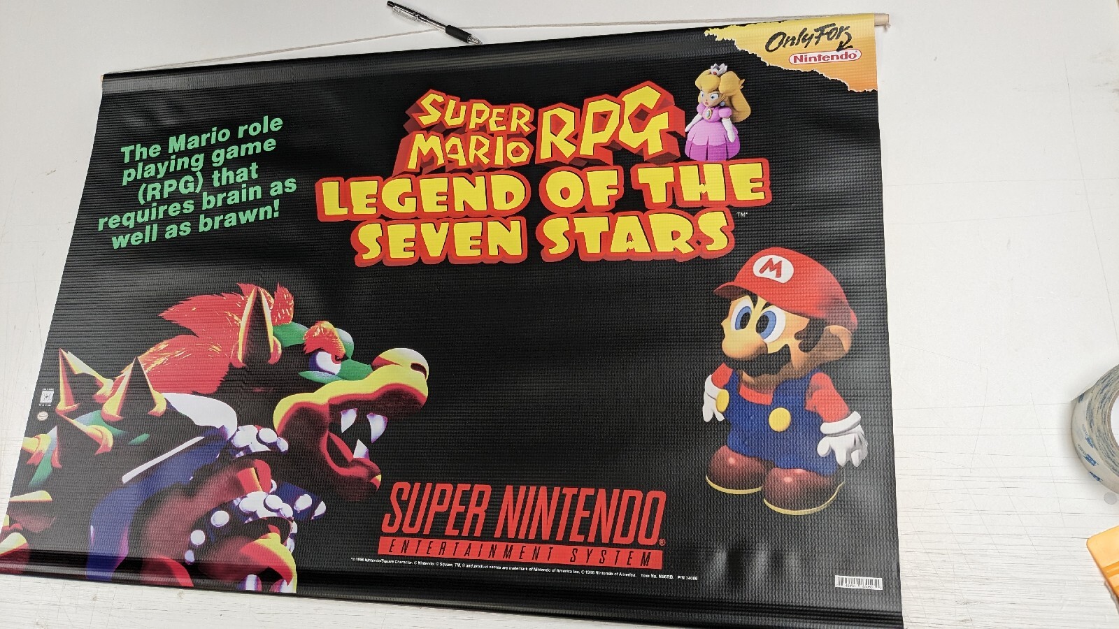 Super Mario RPG Legend ’96 Vintage Style Store Banner Promo SNES Nintendo