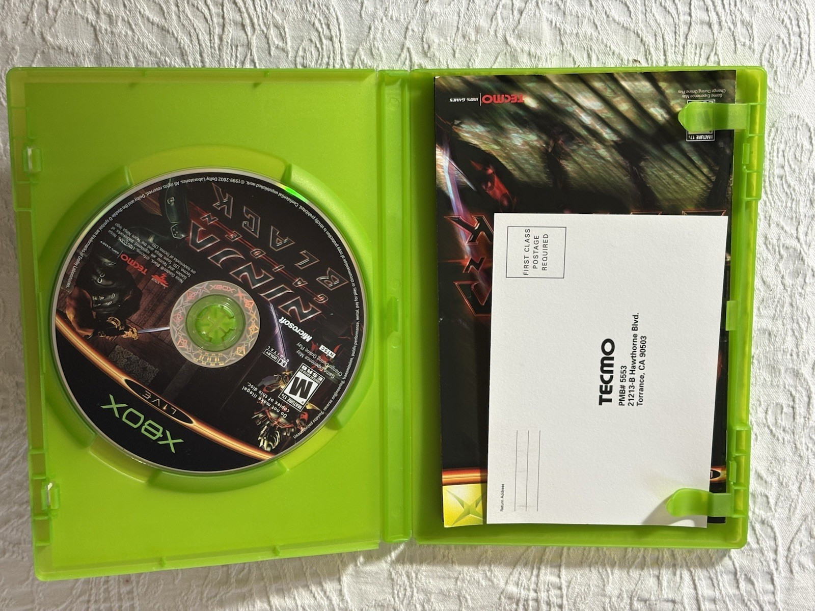 Ninja Gaiden Black Xbox -CIB w/ Reg Card! EXCELLENT, Super Clean Disc