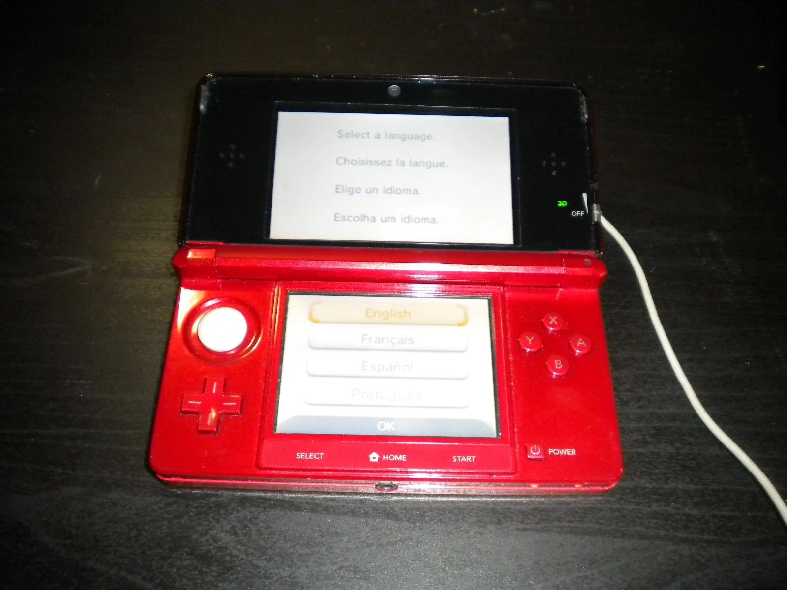 Nintendo 3DS Flame Red Complete in Box with charger Very good condition *READ*
