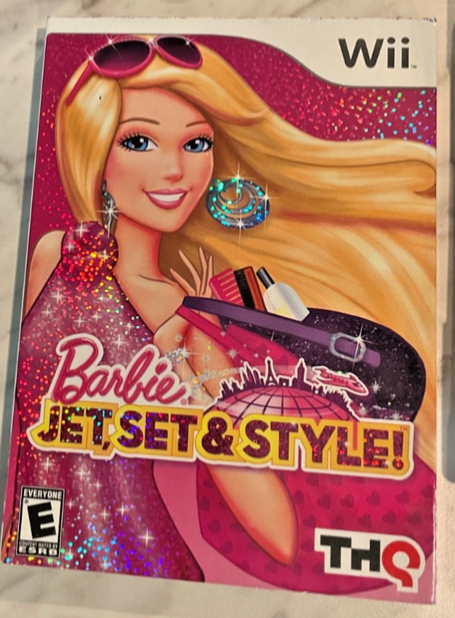 Barbie: Jet, Set & Style Nintendo Wii 2011 Video Game Disc & Book & Case Movie