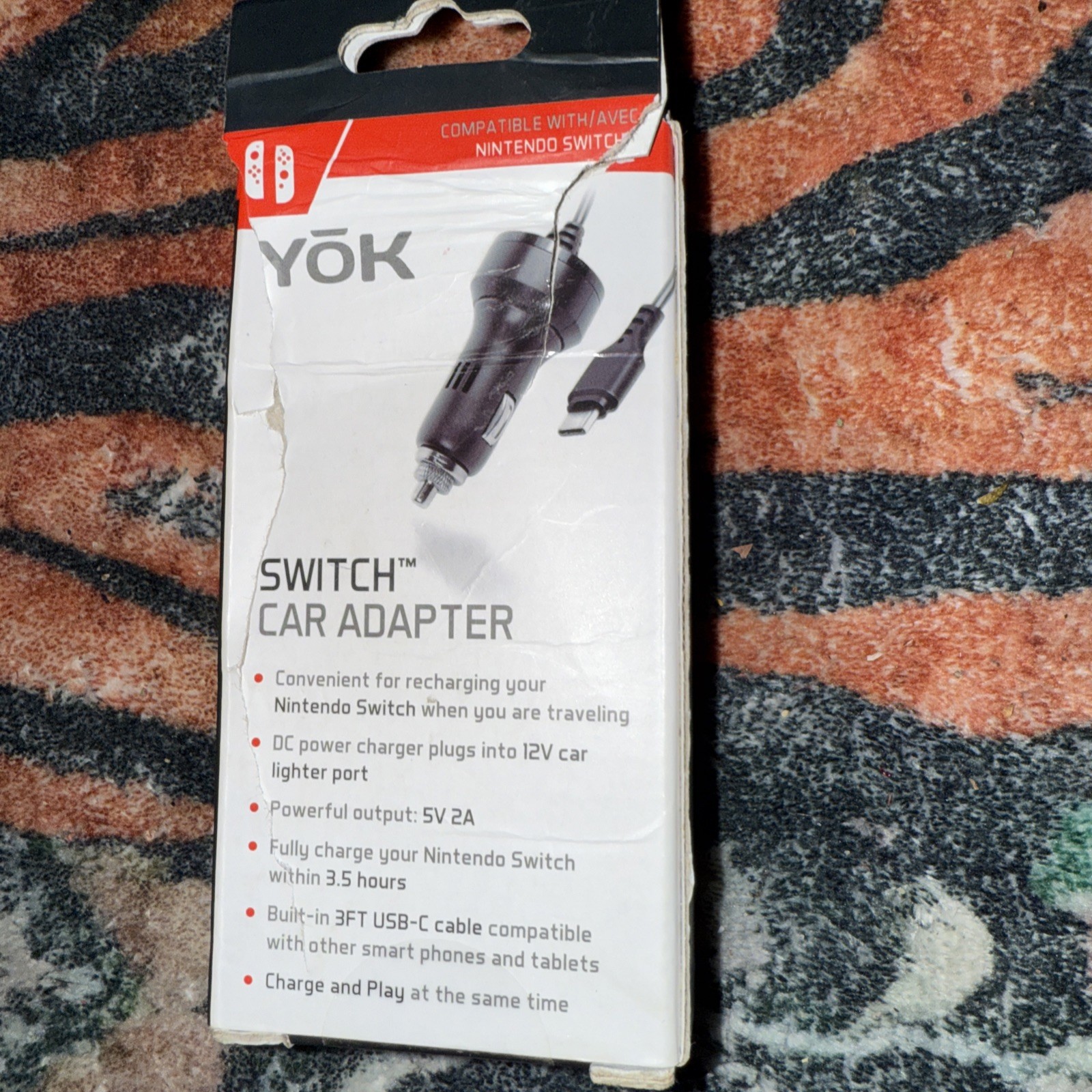 Nintendo Switch Car Adapter Yok USB-C 5V 2A 3′
