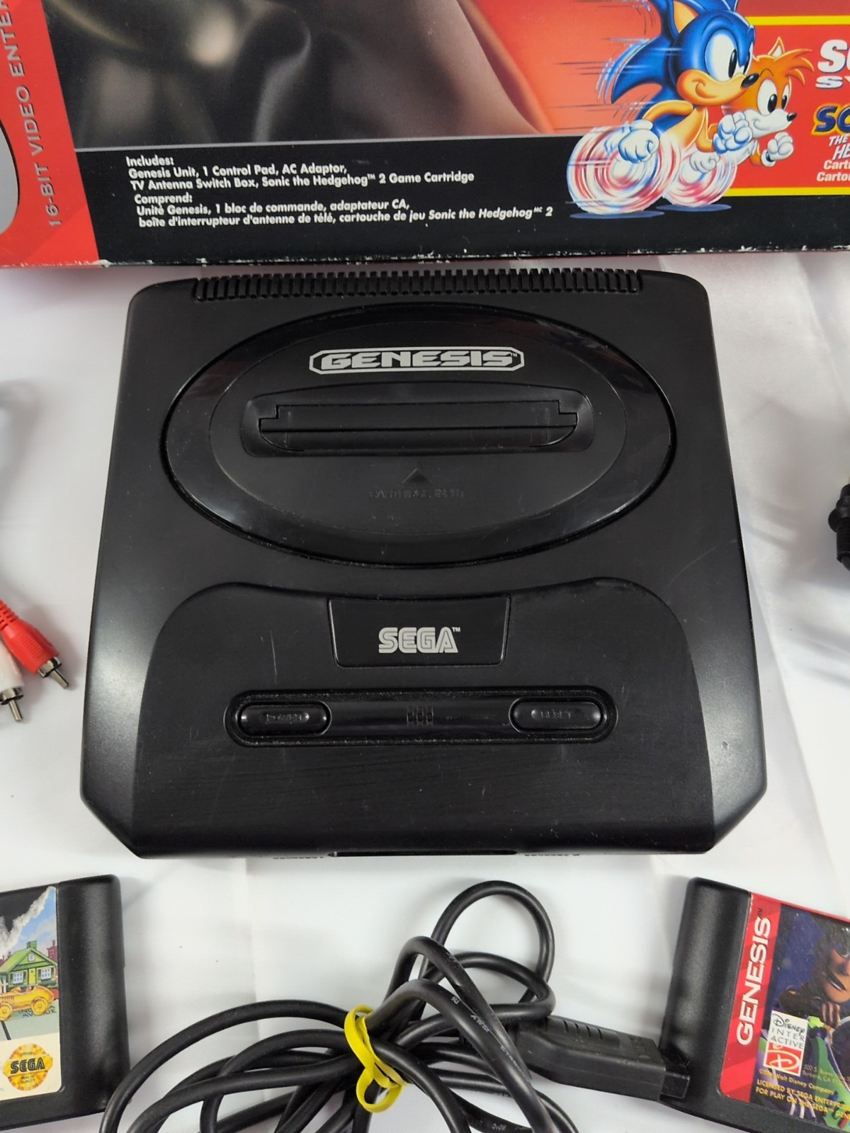 Sega Genesis Model 2 Console W/ 3 Games & Original Box Tested Works Toy Story…