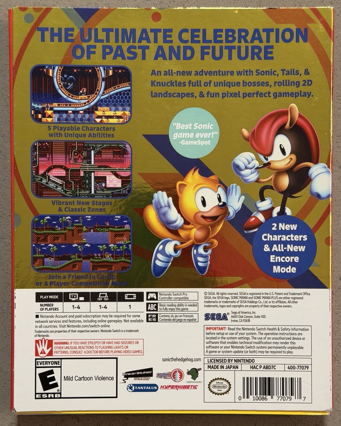 Sonic Mania Plus – Nintendo Switch – W/ Artbook – Complete – ESRB