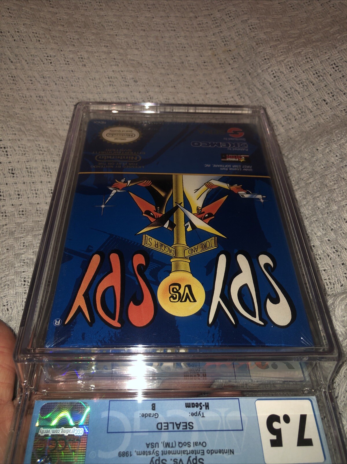 Nintendo NES Spy vs Spy Factory Sealed CGC 7.5 B Graded Game 1988 Oval 1st Print