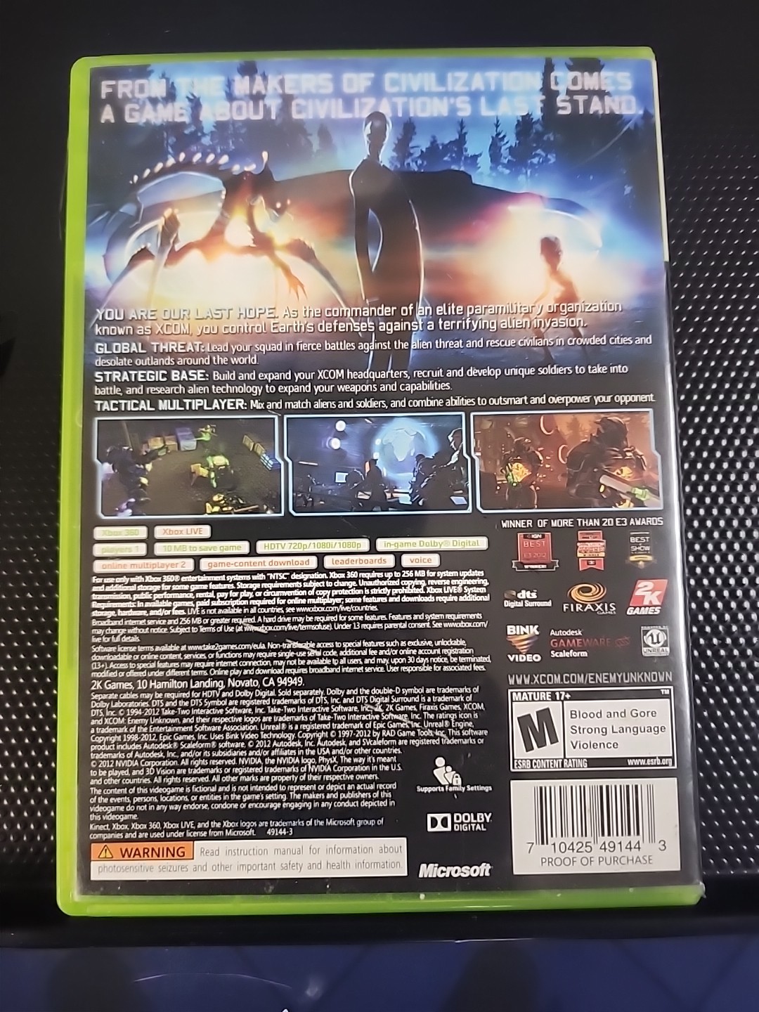 xcom enemy unknown Xbox 360 Fully Tested And Complete