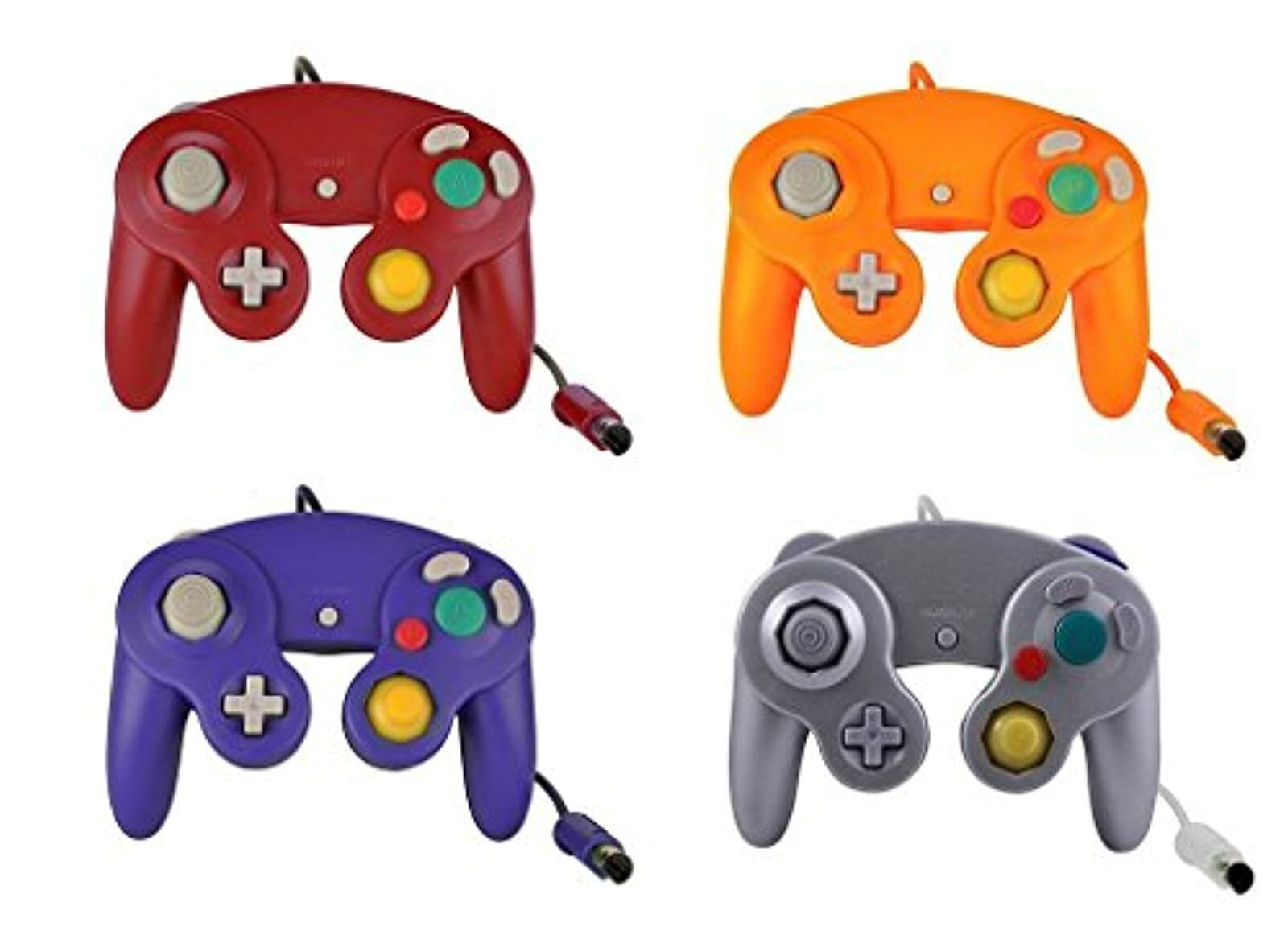 Lot Of 4 Orange Purple Red Silver Controllers For GC Wii Wii U Switch For