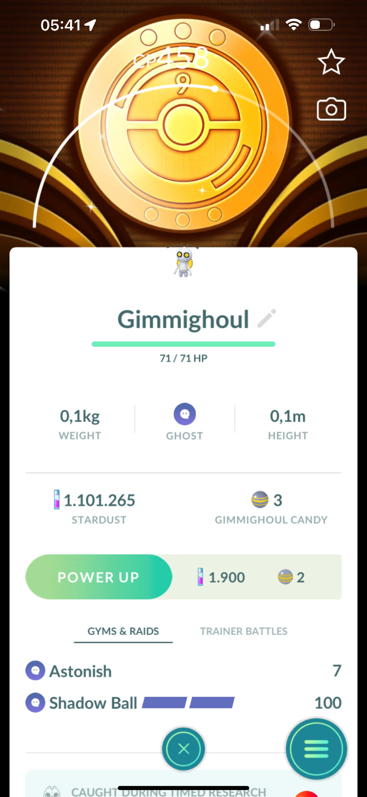 Shiny Gimmighoul (9th Anniversary Coin) Tr- De 1M stardust