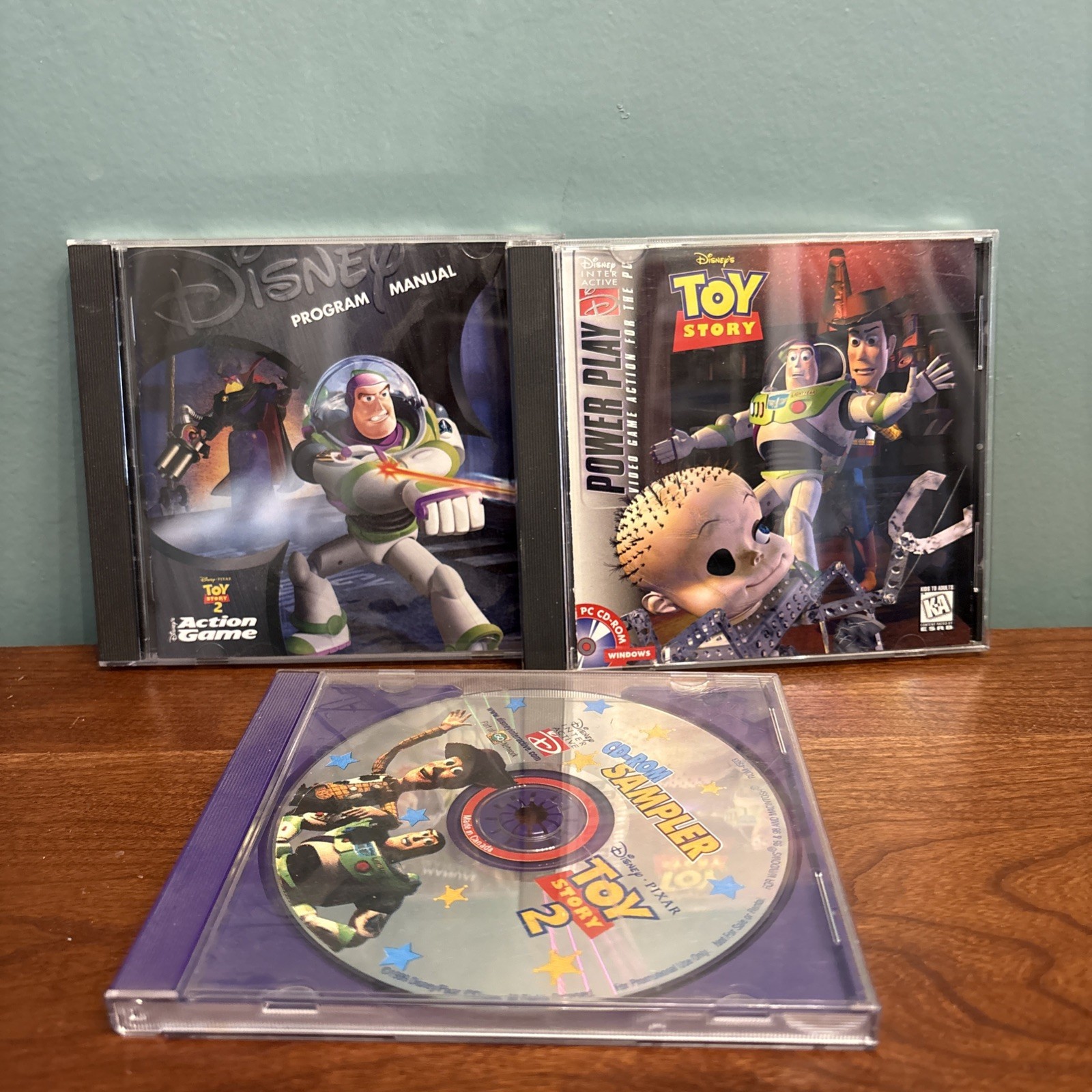 Set of 3 Toy Story 1 2 PC CD ROM Action Game Power Play Sampler Disney Pixar