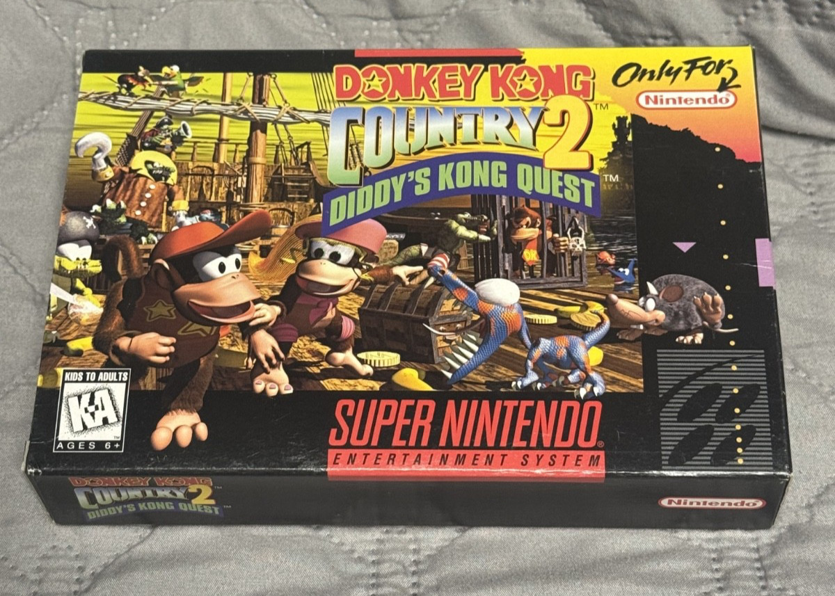 Donkey Kong Country 2 Diddy’s Quest Snes Box Only * Super Nintendo Original box