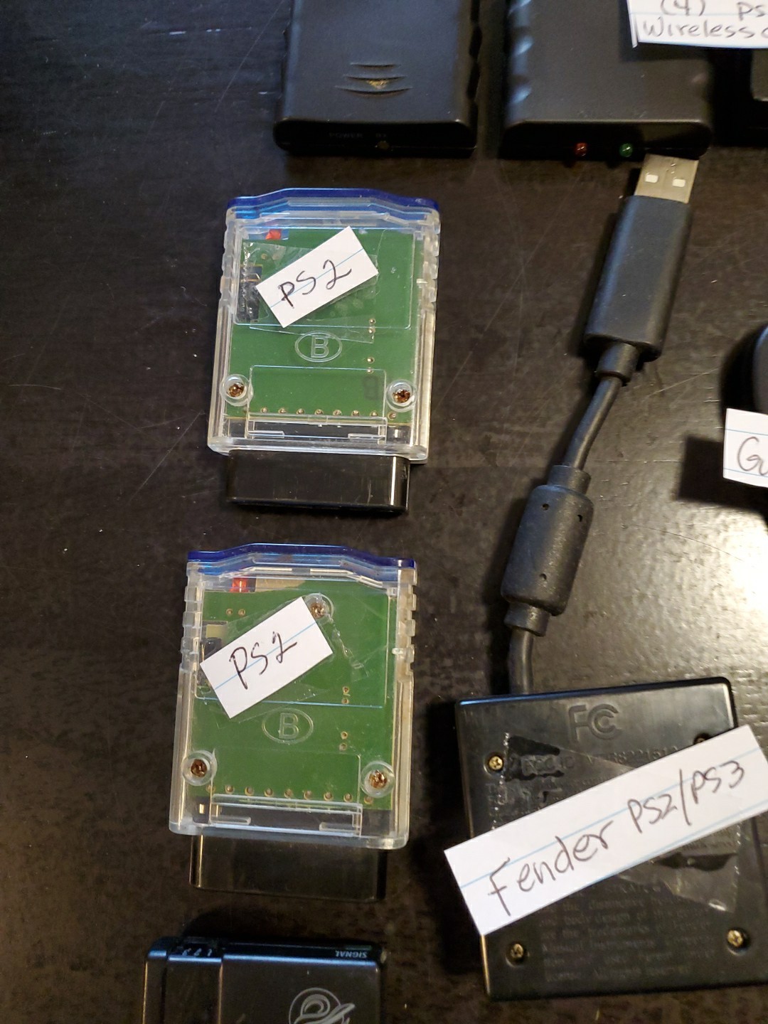 PS 2/3,GameCube,Wii,DS Lite Wireless Dongle Receiver Lot Guitar Hero/Rockland