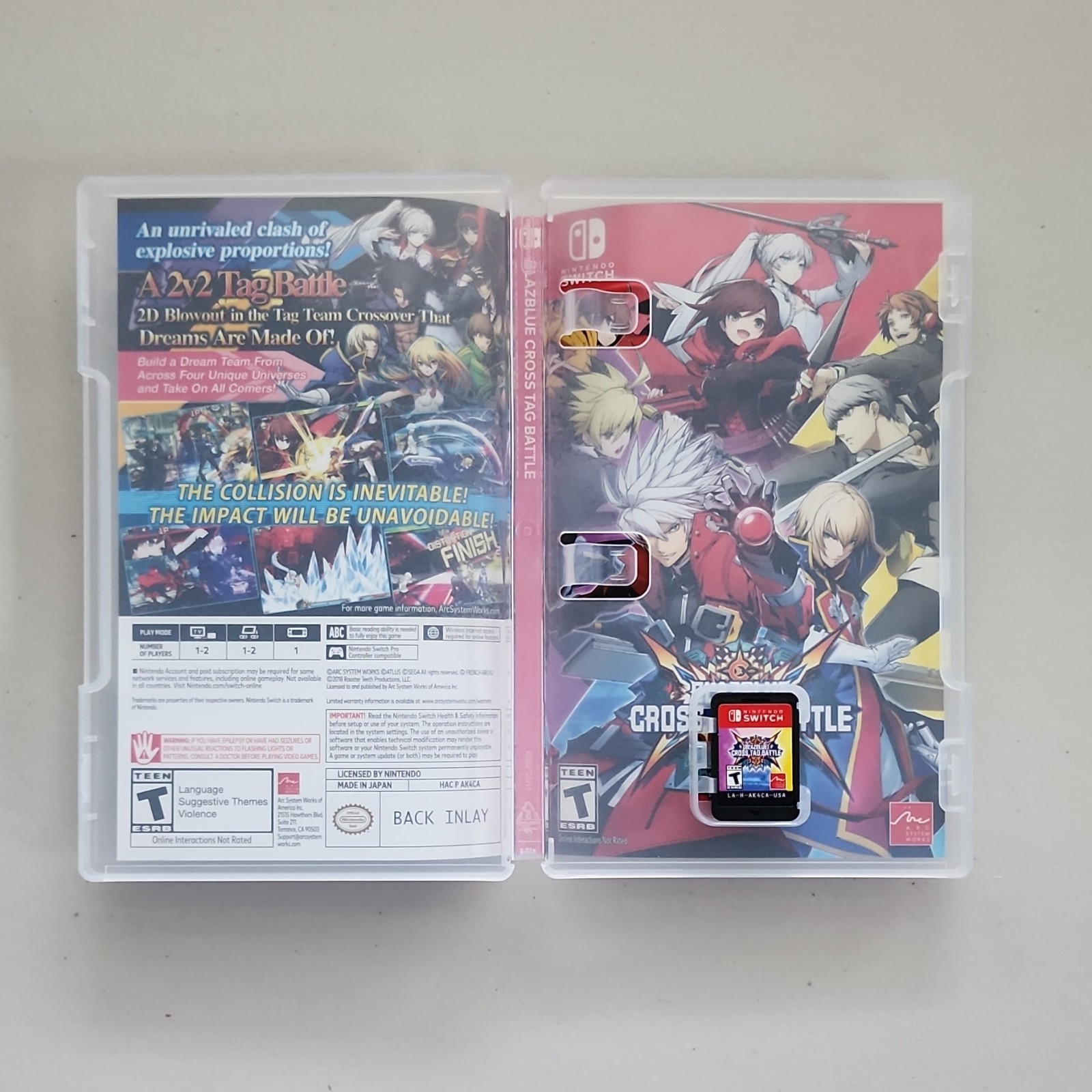 Arc System Works Blazblue Cross Tag Battle Fighting Nintendo Switch Multiplayer