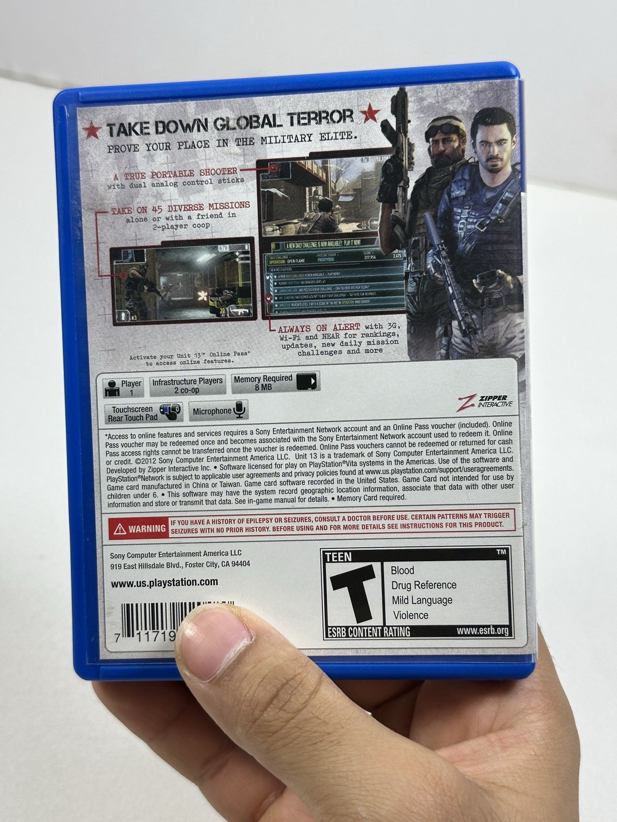 US Version Unit 13 (Sony PlayStation PS Vita, 2012) – Complete – Tested CIB