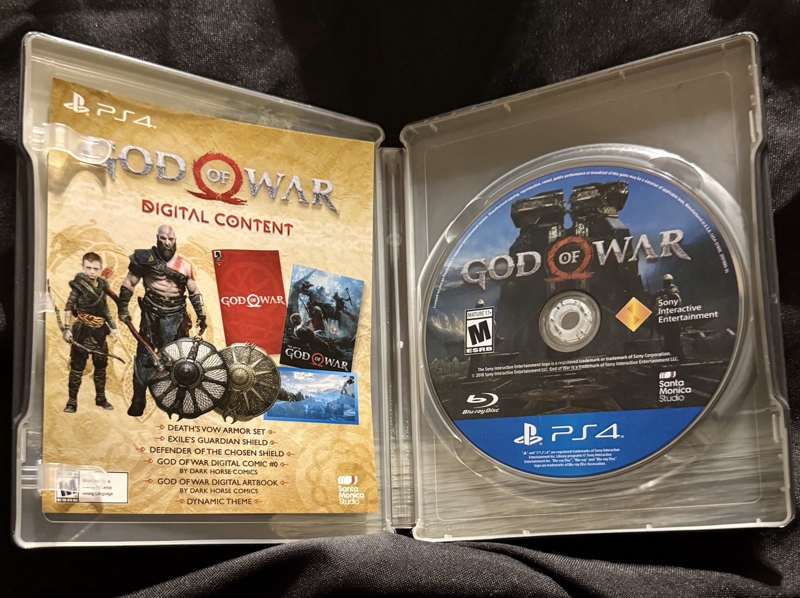 God of War PS4 SteelBook Edition Complete Game Disc Steelbook Sony PlayStation 4