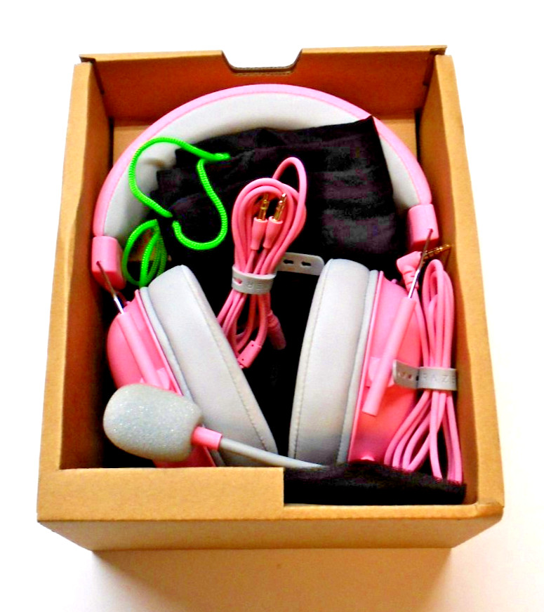 Razer BlackShark V2 X Multi-Platform Wired Gaming Pink Headset Volume Control