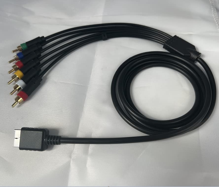 6ft Ypbpr Component + RCA Composite Video Cable for PS1/PS2/PS3 – 2-in-1 High Qu