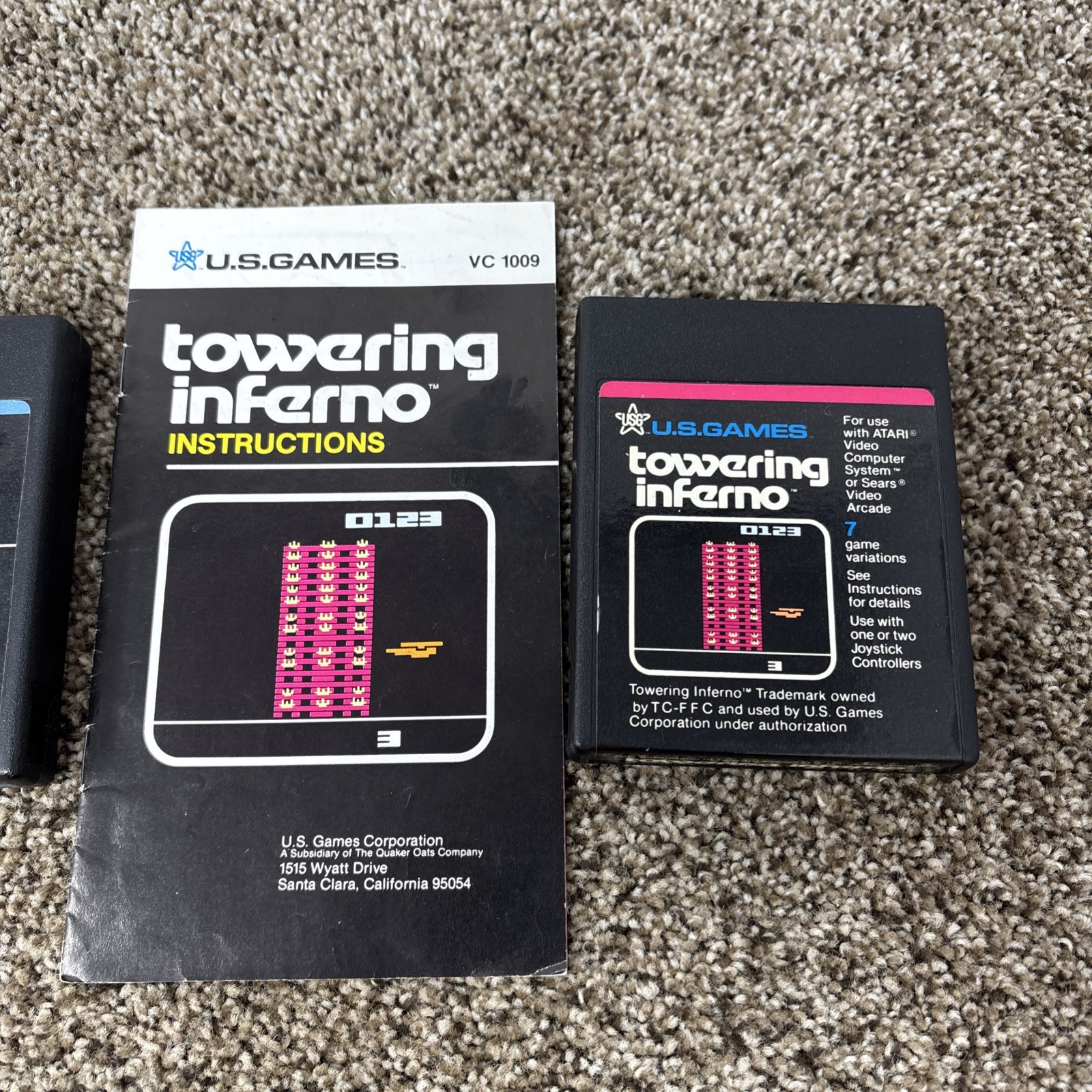 Atari 2600 US GAMES VIDTEC Game Lot Testwd Lot Of 3 With Manuals