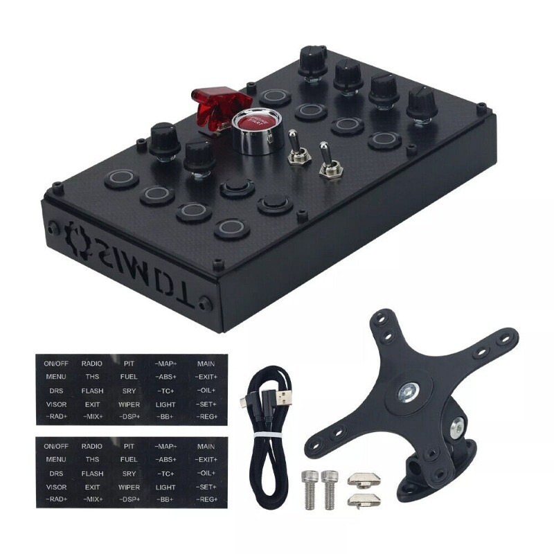 SIMDT Button Box SIM Racing Control Box Racing Simulator w/ Carbon Fiber Panel1