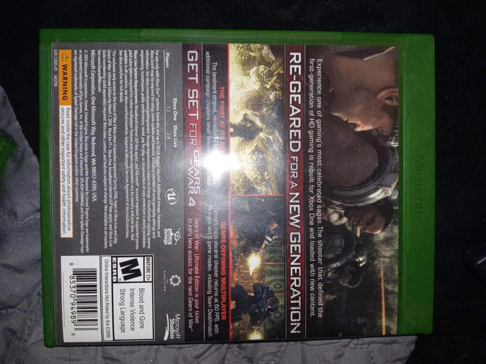 Microsoft Gears of War: Ultimate Edition Xbox One 2015 M NTSC-U/C MP Case
