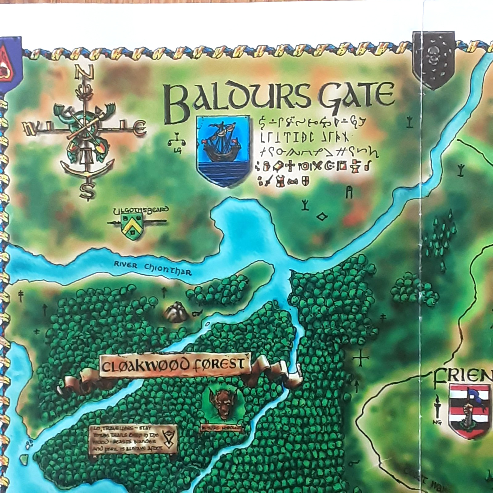 BALDUR ’S GATE SWORD COAST MAP FOLD OUT POSTER INSERT FOLDED
