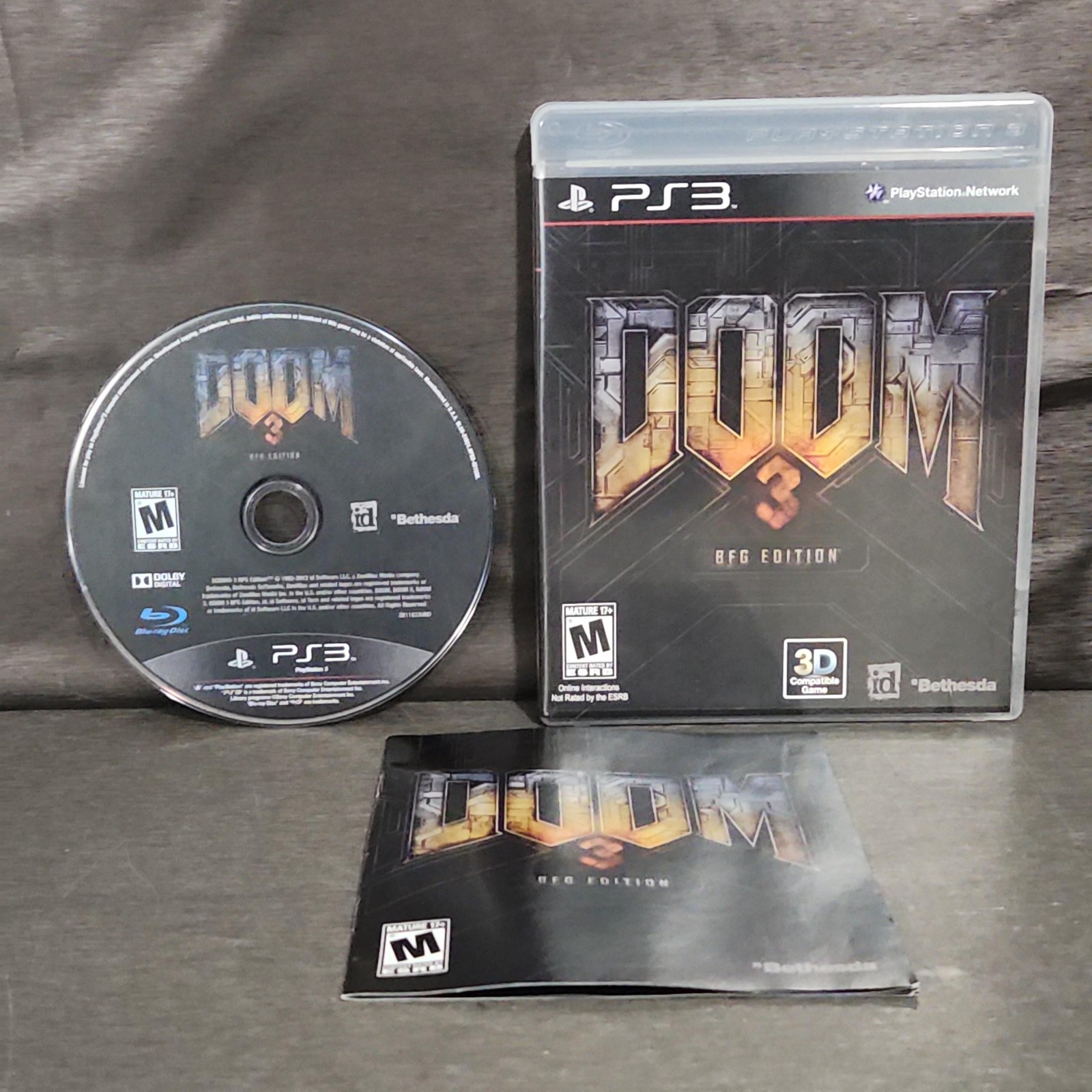 Doom 3 BFG Edition Sony PlayStation 3 PS3 Game M Bethesda Shooter Horror