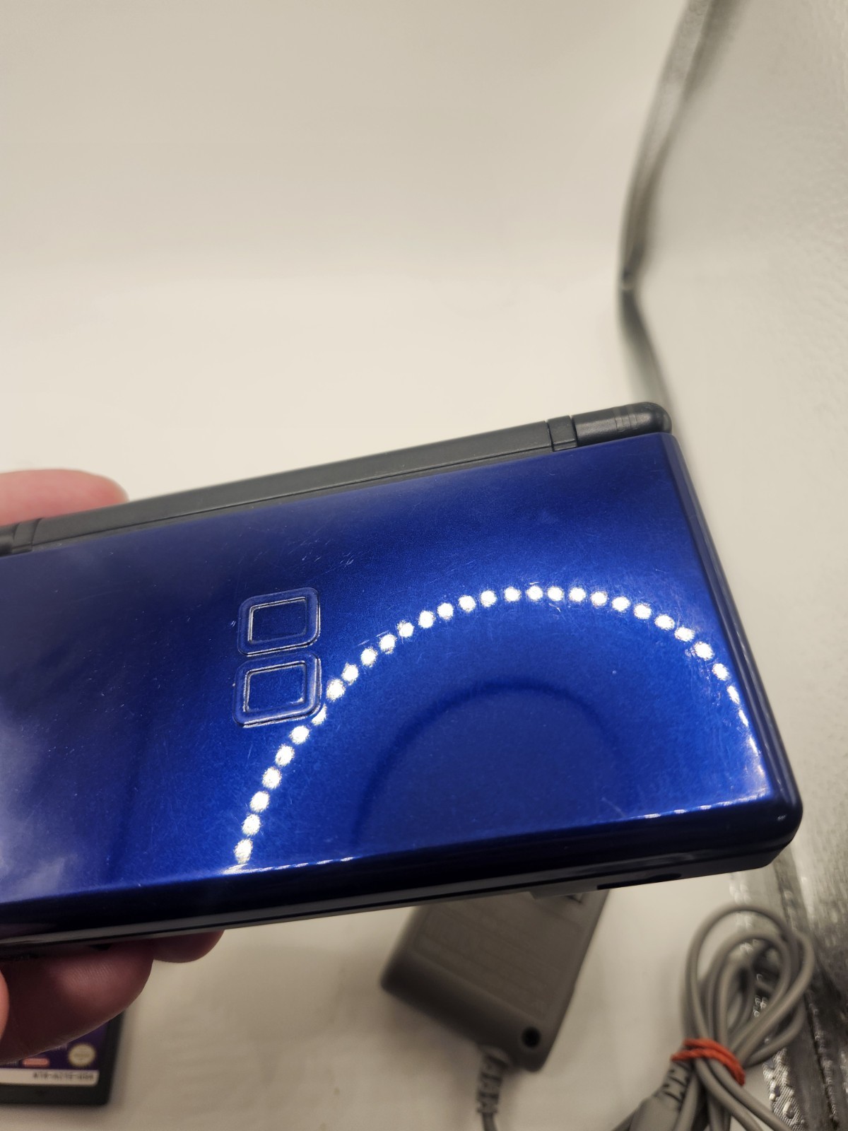 Nintendo DS Lite Console USG-001 Cobalt Blue/Black Charger TESTED With 8 Games