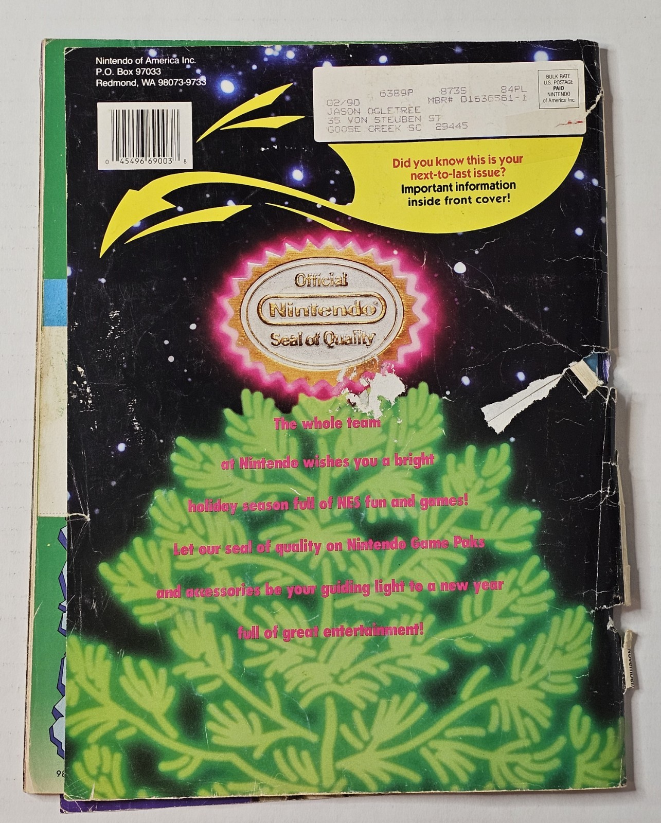Nintendo Power Magazine November December 1989 No Poster Tetris Willow Ironsword