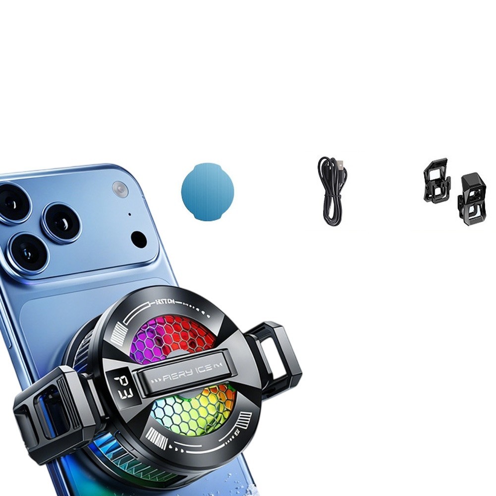 Magnetic Phone Cooler 60g Portable with Smart Temp Adjustment and RGB Effects