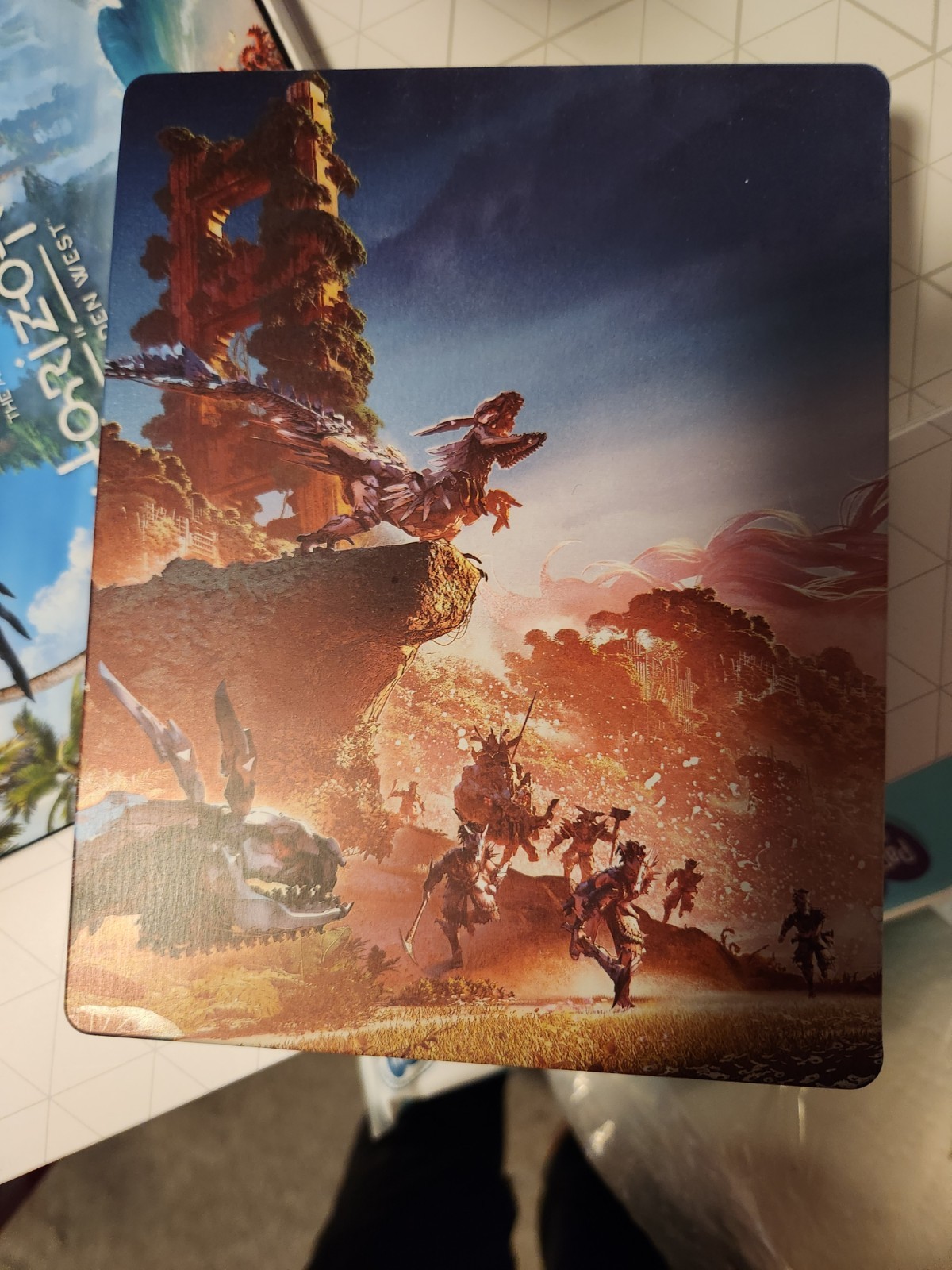 Horizon Zero Dawn Tremortusk Aloy Statue with 2 Figures