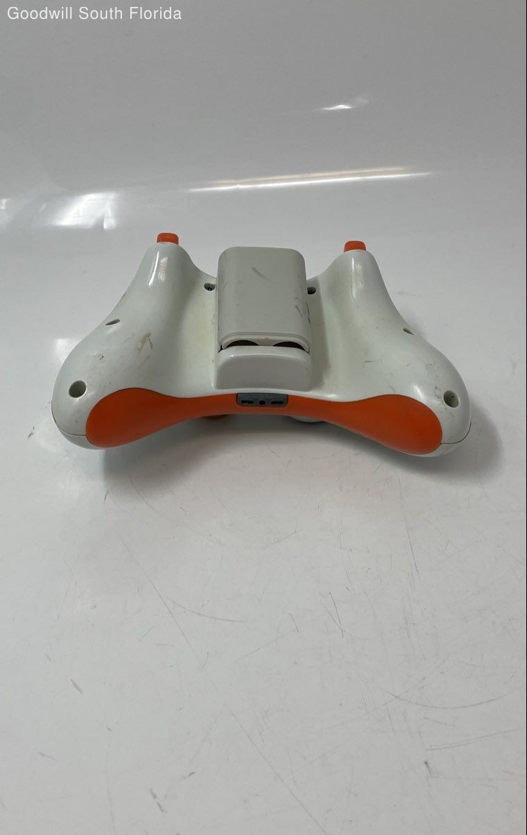 Microsoft Xbox 360 White Orange Wireless Gaming Controller Not Tested