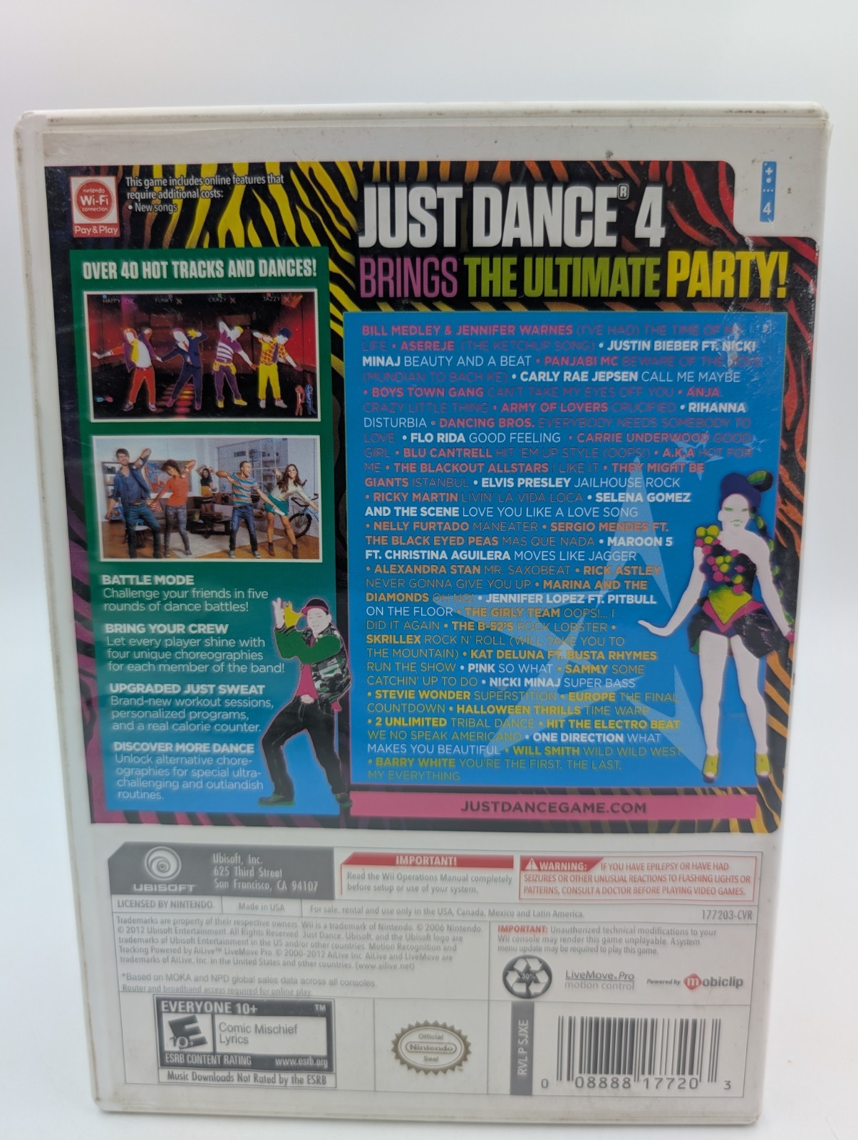 Just Dance 4 (Nintendo Wii, 2012) Complete CIB