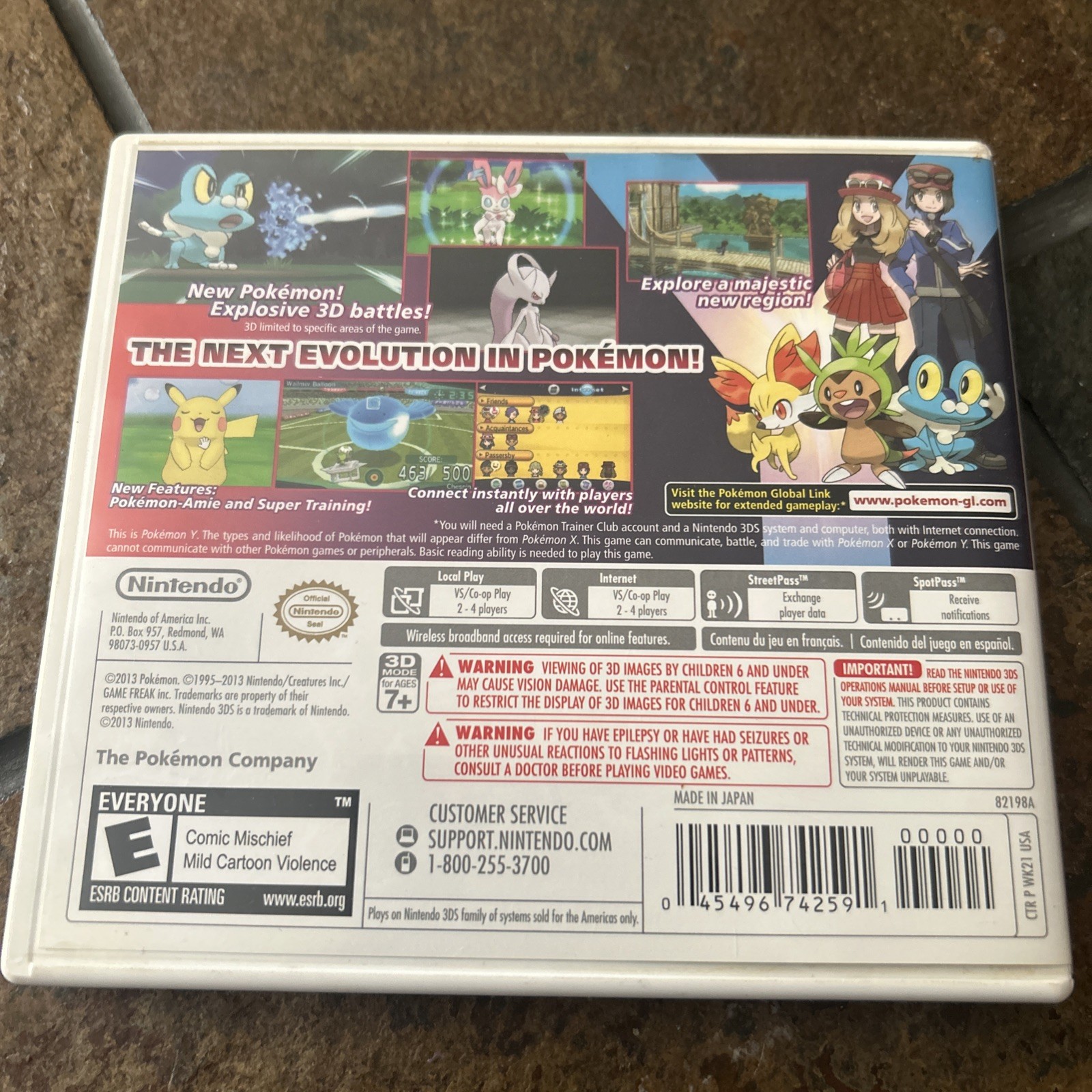 Nintendo 3DS Pokémon Y Game ,Cartridge , Case And Manual 2013