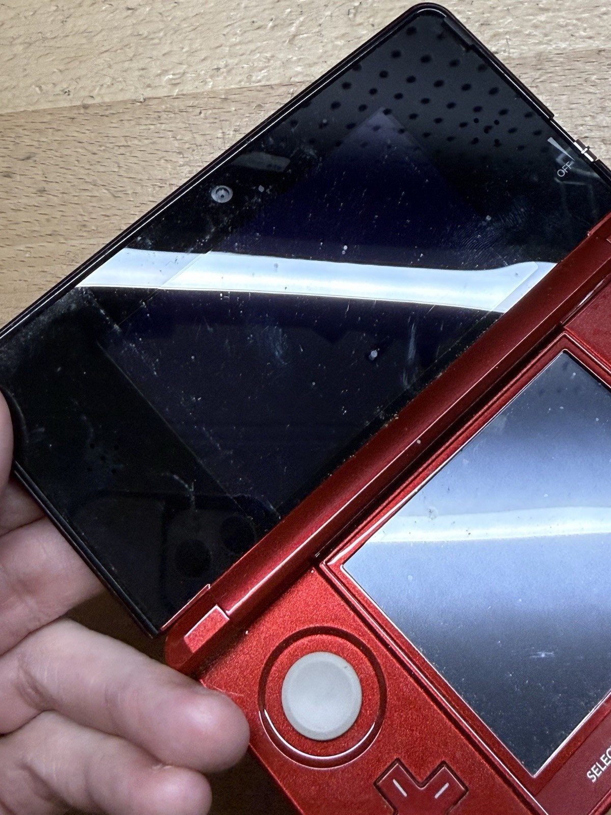 Nintendo 3DS Flame Red Handheld Console No Charger W/ Stylus CTR-001