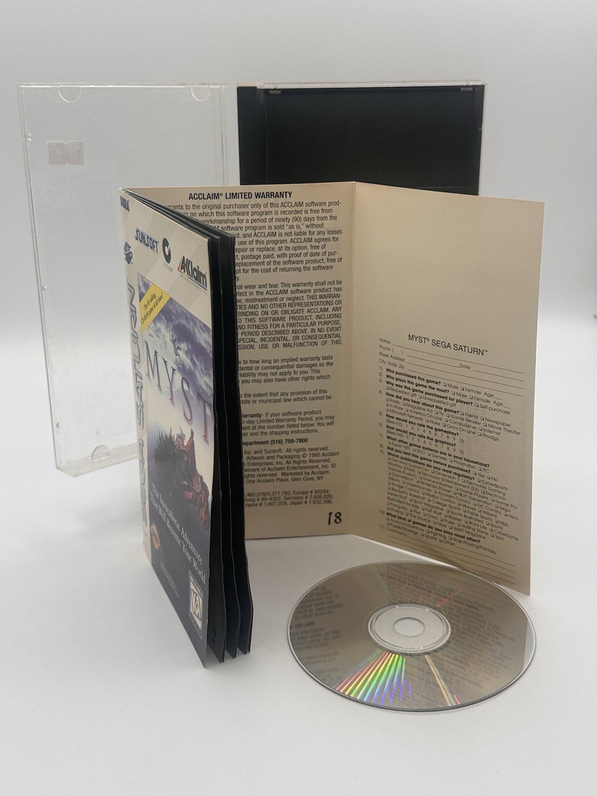 Myst (Sega Saturn, 1995) CIB Complete in Box w Manual + Reg Card! RARE!