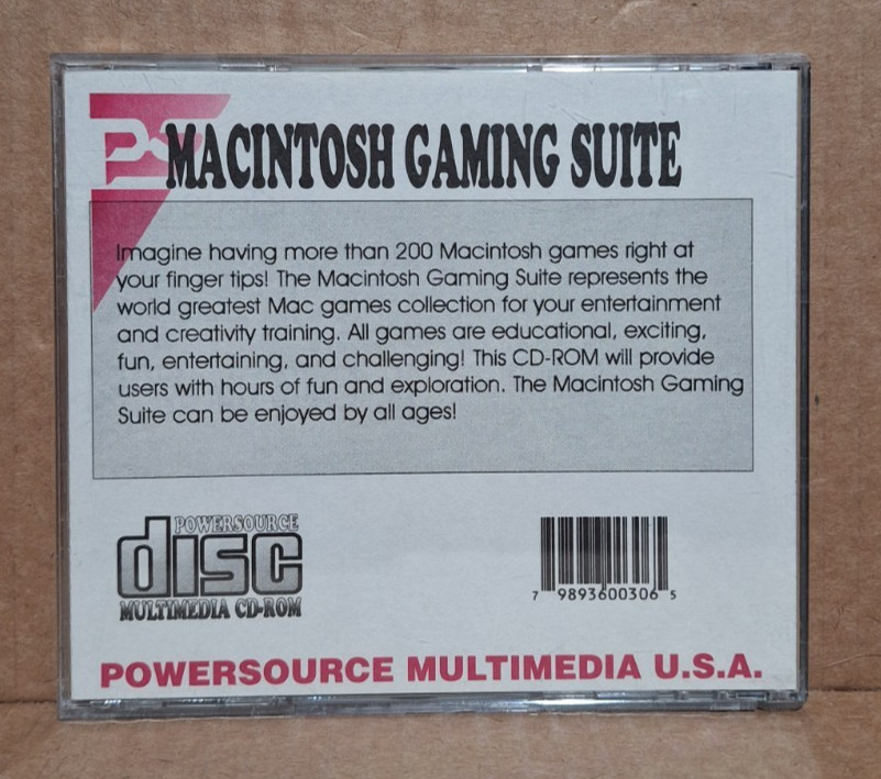 Macintosh Gaming Suite (Mac, 199?) – 200 Game Compilation, PowerSource – Tested