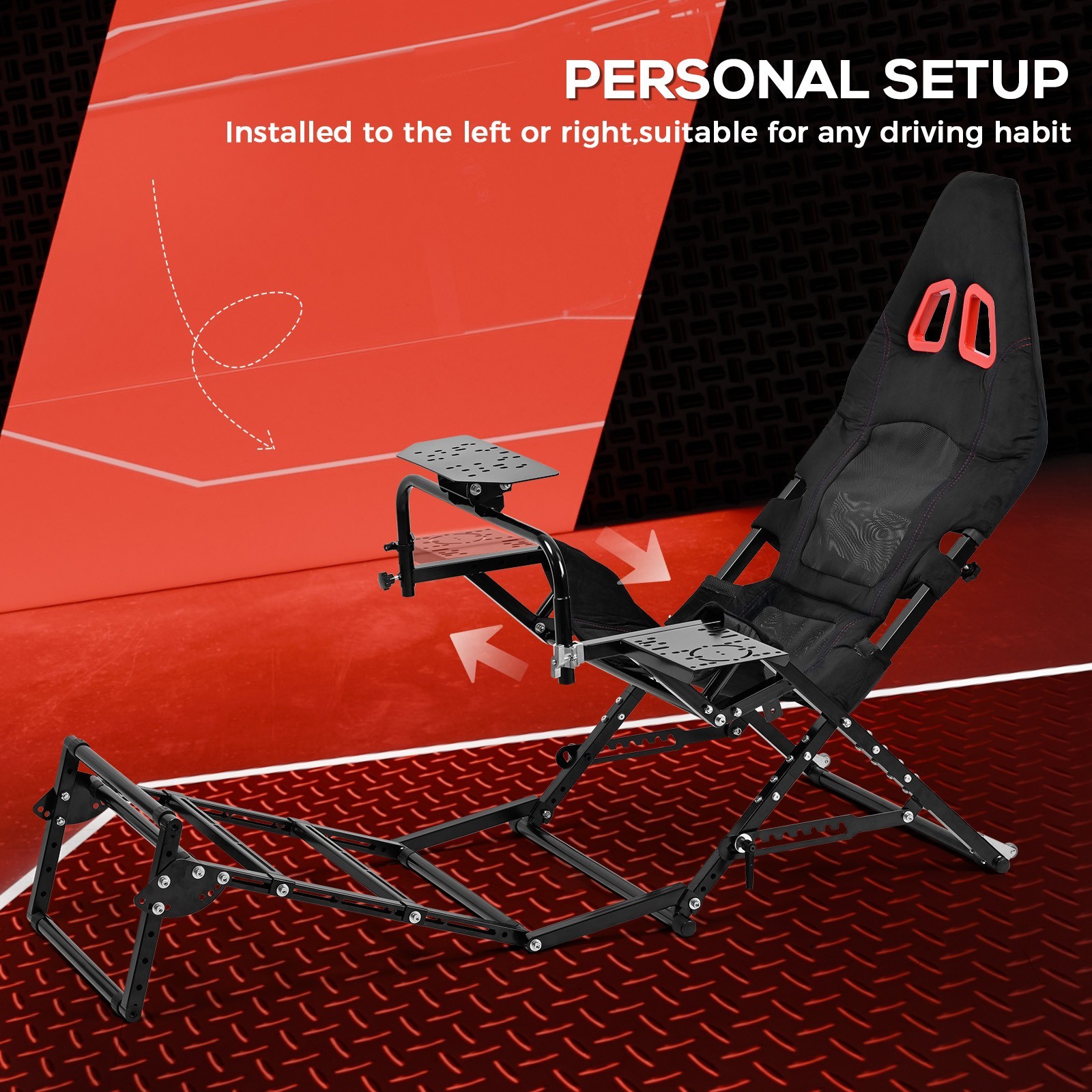 Supllueer Foldable Racing Simulator Cockpit Fits Logitech G923 Moza Thrustmaster
