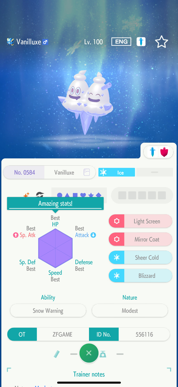 ✨6IV SHINY Vanilluxe + EVS🚀 POKEMON HOME✨Champions✨Online delivery⚡