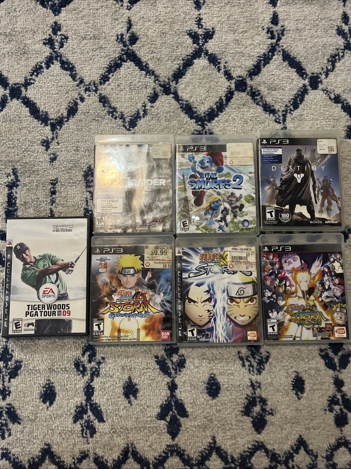 Sony PlayStation 3 Video Games Lot Of 7 The Smurfs 2, Naruto, Tomb Raider