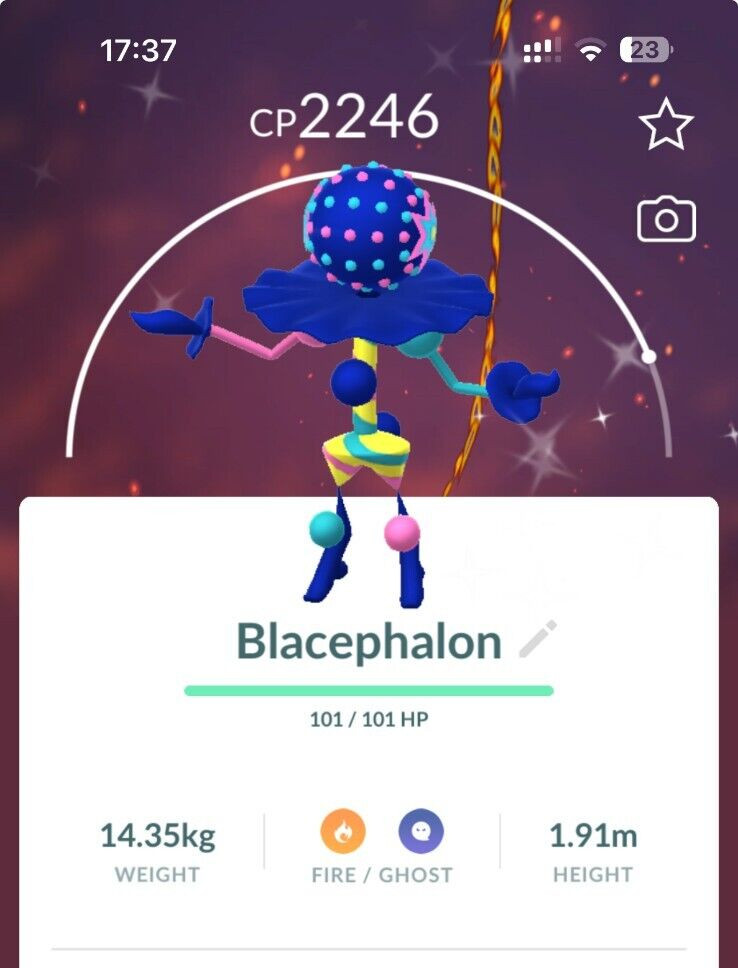 Shiny Blacephalon – P T C – GO Read Description