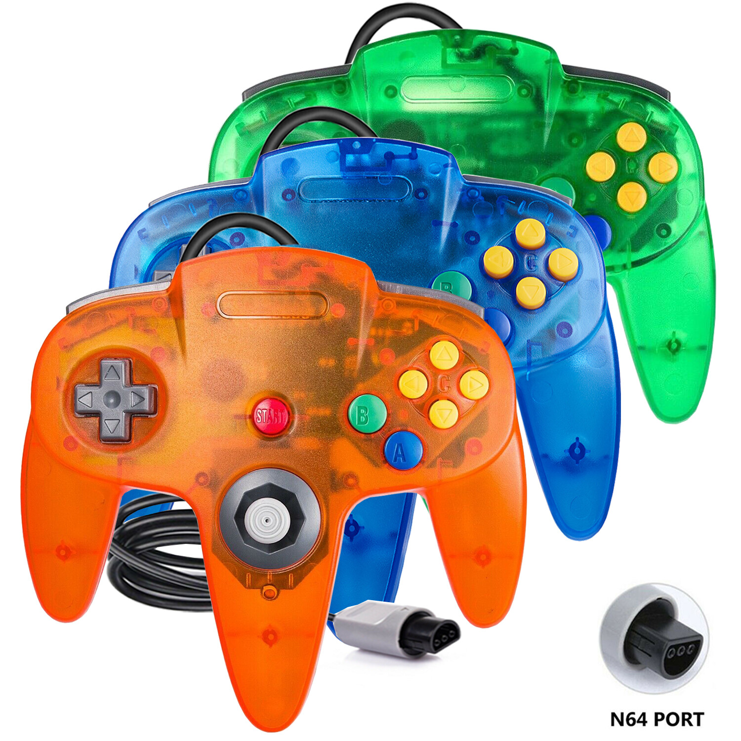 Wired N64 Controller Joystick Compatible with Nintendo 64 N64 Video Game Console