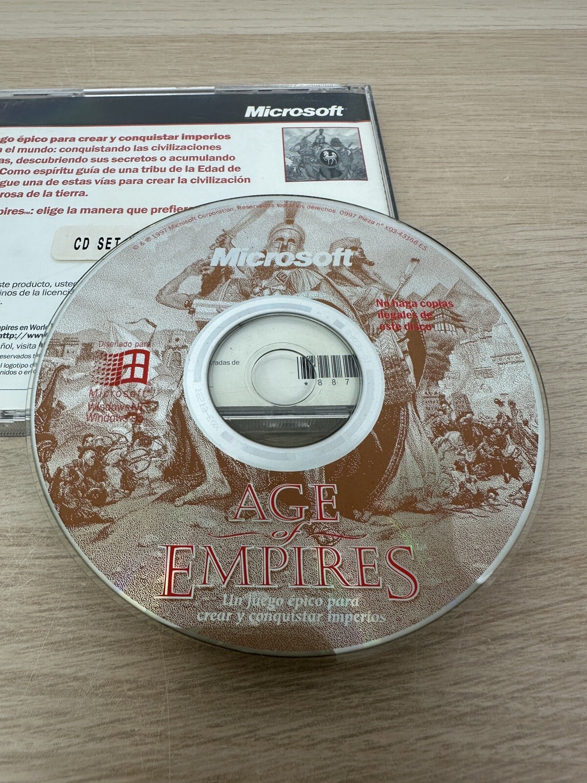 VINTAGE RARE SPANISH MICROSOFT AGE OF EMPIRES – 1997 PC CD ROM GAME – WINDOWS 95
