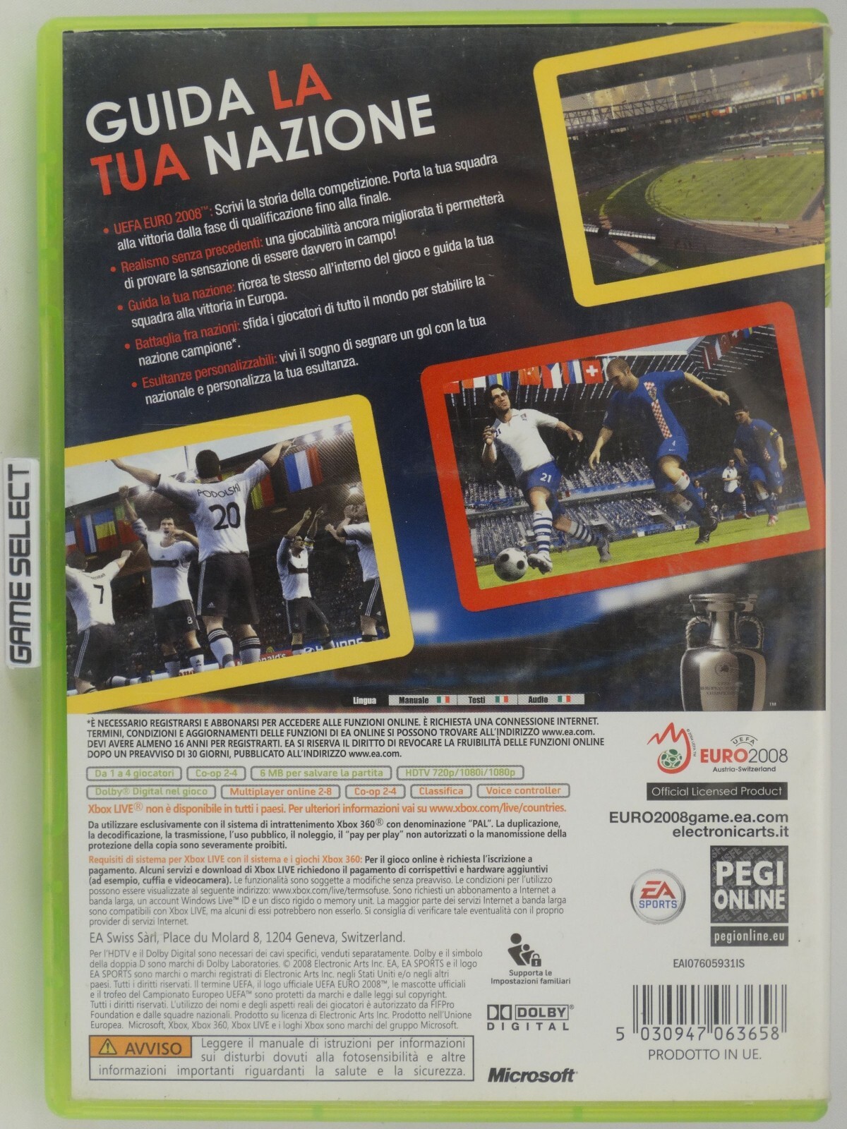 UEFA EURO 2008 Austria-Switzerland Xbox 360 PAL Complete